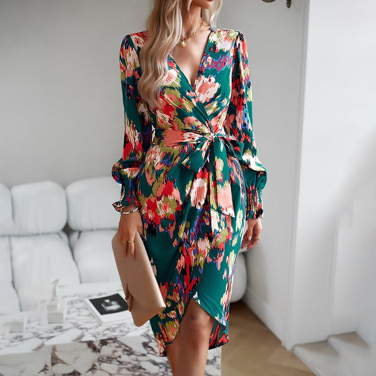 Valora V-Neck Midi Dress