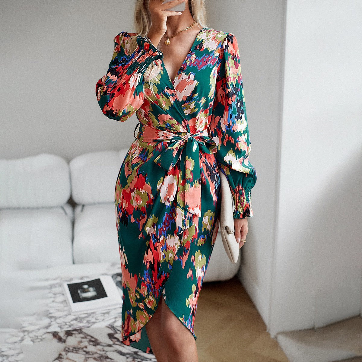 Valora V-Neck Midi Dress