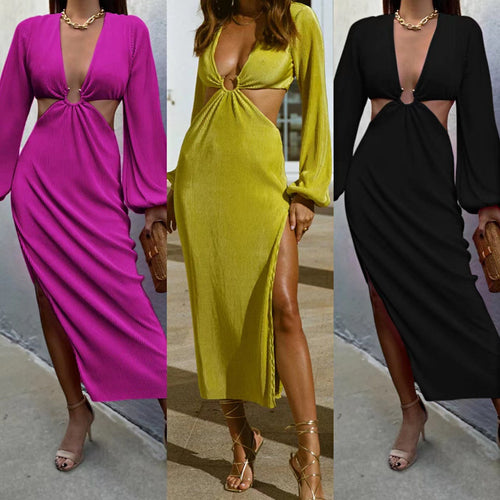 Astra Pressed Pleat Column Dress