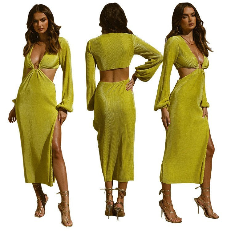 Astra Pressed Pleat Column Dress