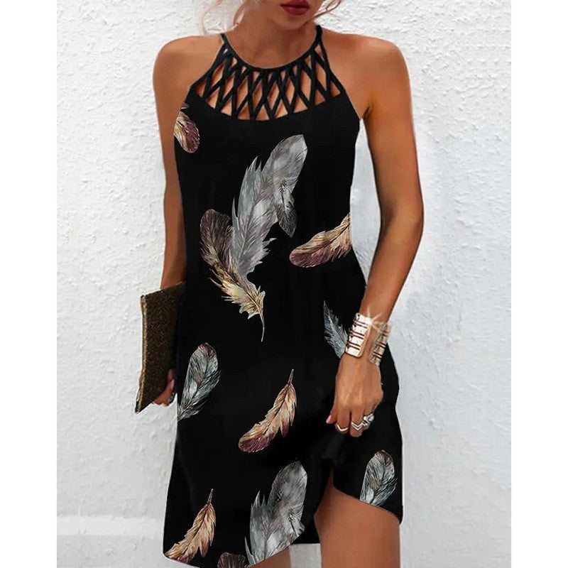 Azura Print Halter Midi