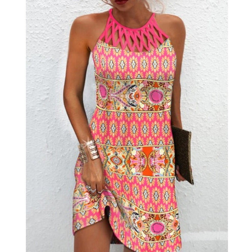 Azura Print Halter Midi