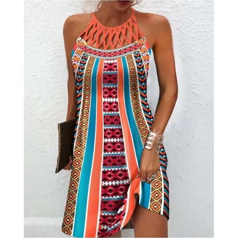 Azura Print Halter Midi