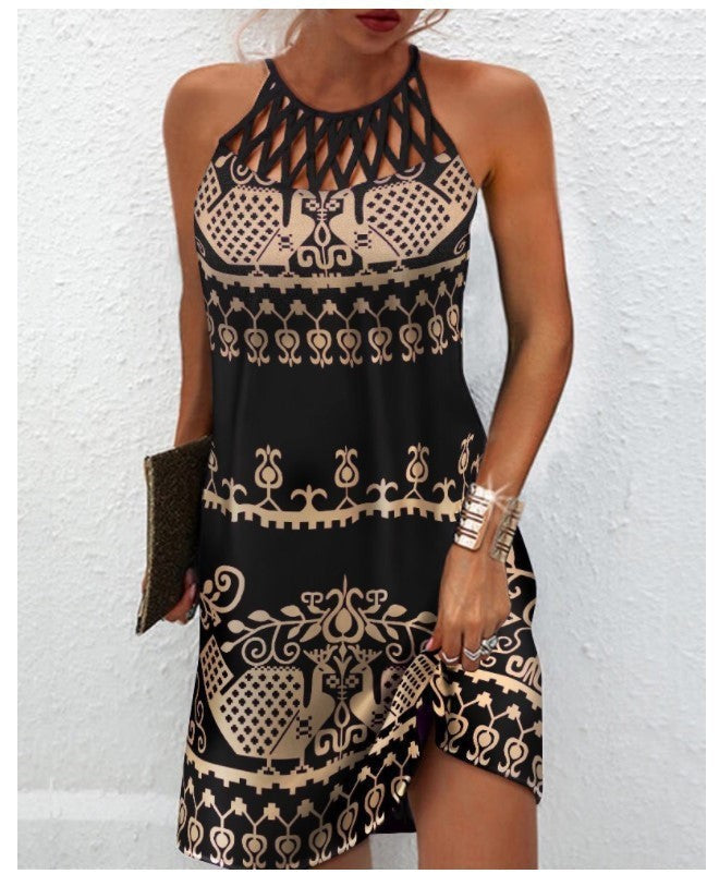 Azura Print Halter Midi
