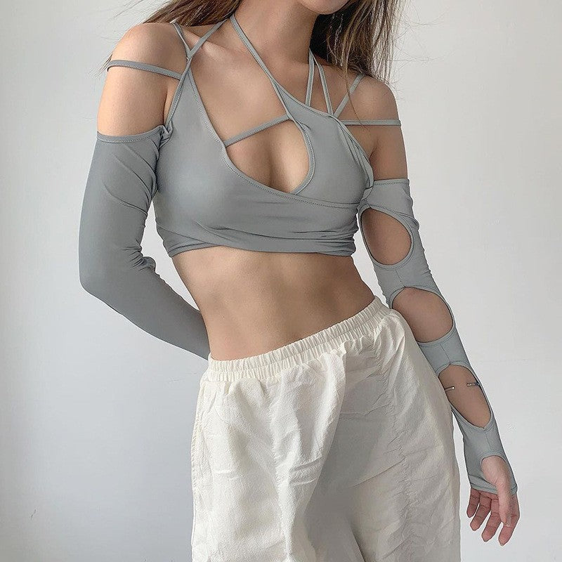 Elara Halter Sleeve Top