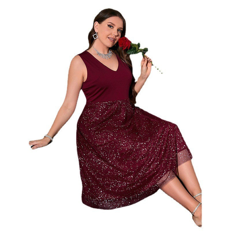 Elodie Polka V-Neck Midi