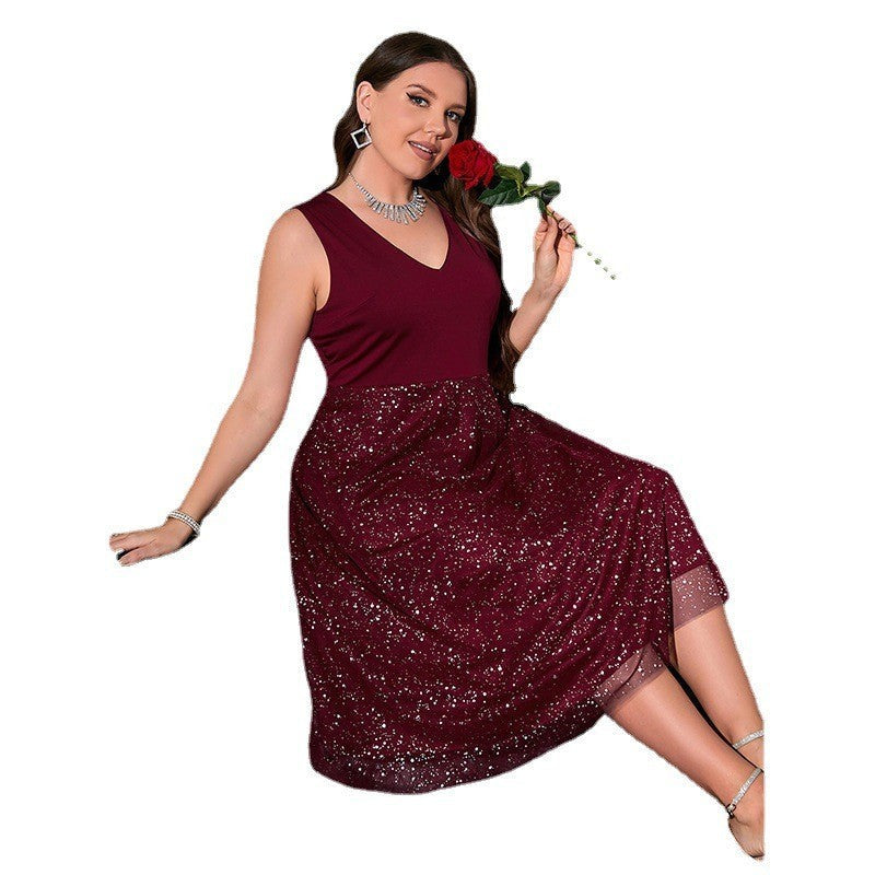 Elodie Polka V-Neck Midi