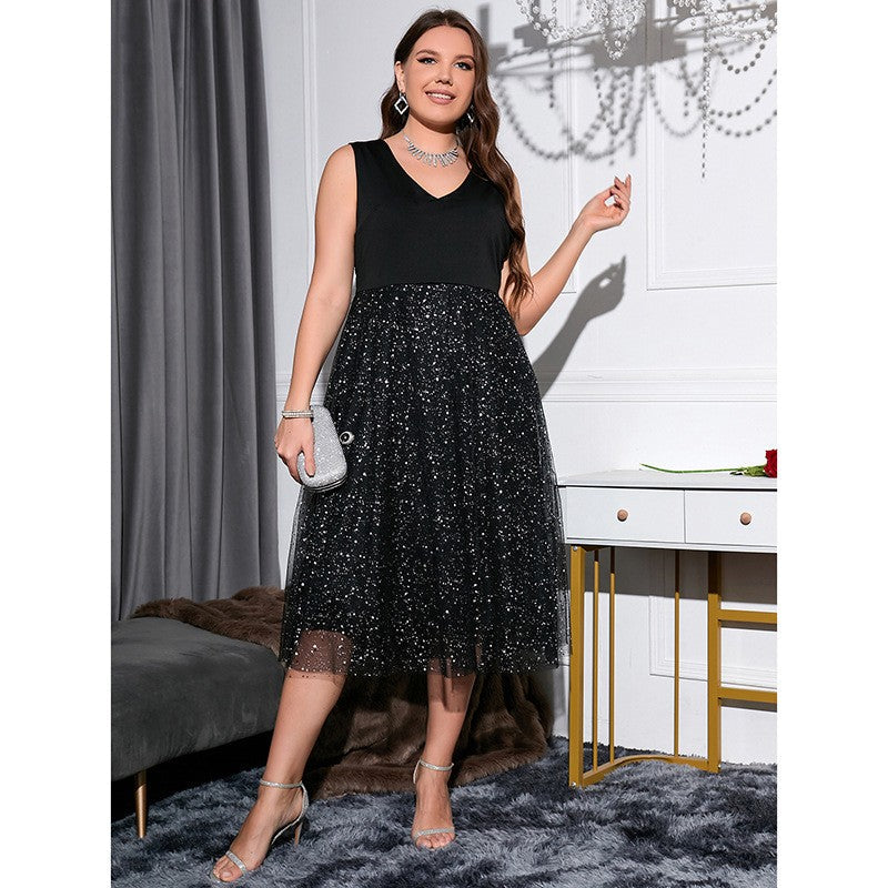Elodie Polka V-Neck Midi
