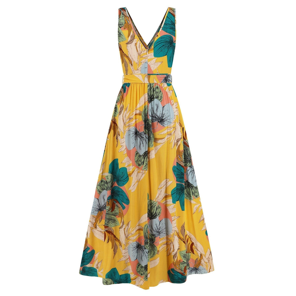 Selene Floral Tie-Slit Maxi