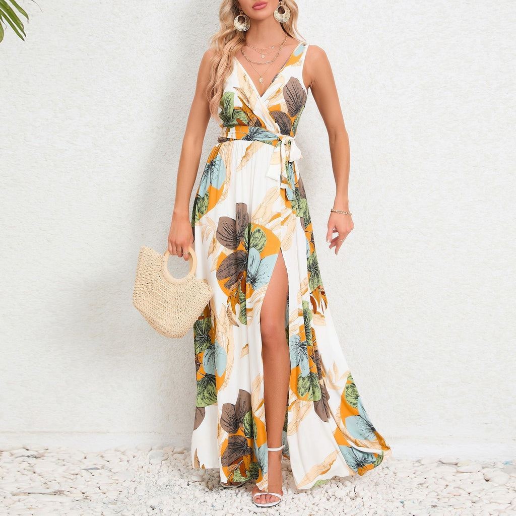 Selene Floral Tie-Slit Maxi